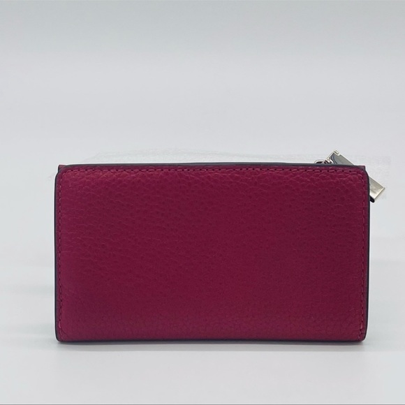 Kate Spade Leila Small Slim Bifold Wallet Ruby Red Leather - Picture 4 of 7